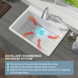 White Kitchen Sink 30 Inch 1 Hole - Outdoor Kitchen Sink Drop In 30"x22",9" Deep Laundry Sink,Fireclay Topmount Kitchen Sink Single Bowl, w Accessories,for Kitchen & Island & Outdoor & Laundry - Miuara LLC