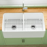 Miuara Farmhouse Sink Farm Sink Undermount Kitchen Sinks Fireclay Sink Decor Fluted Apron Sink - Miuara LLC