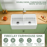Miuara Farmhouse Sink Farm Sink Undermount Kitchen Sinks Fireclay Sink Decor Fluted Apron Sink - Miuara LLC